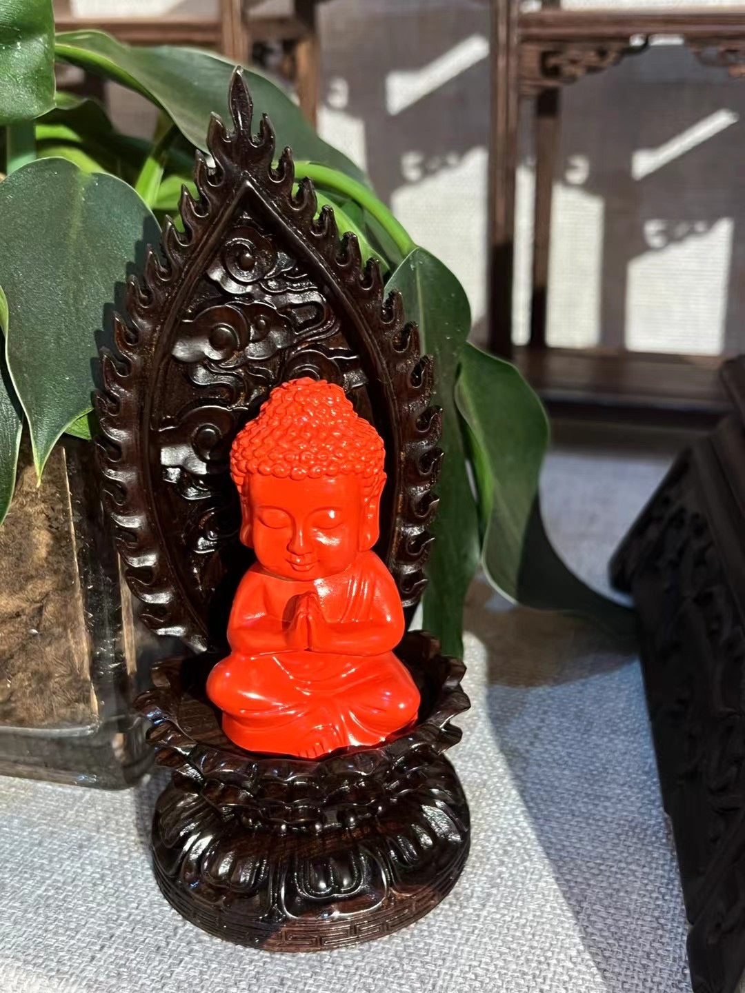 Cinnabar Buddha Statue