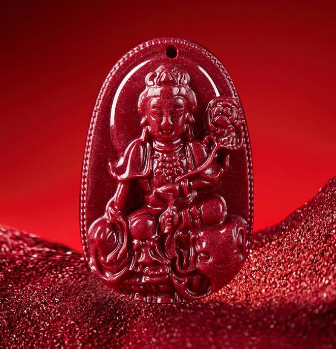 Cinnabar Buddha Pendant