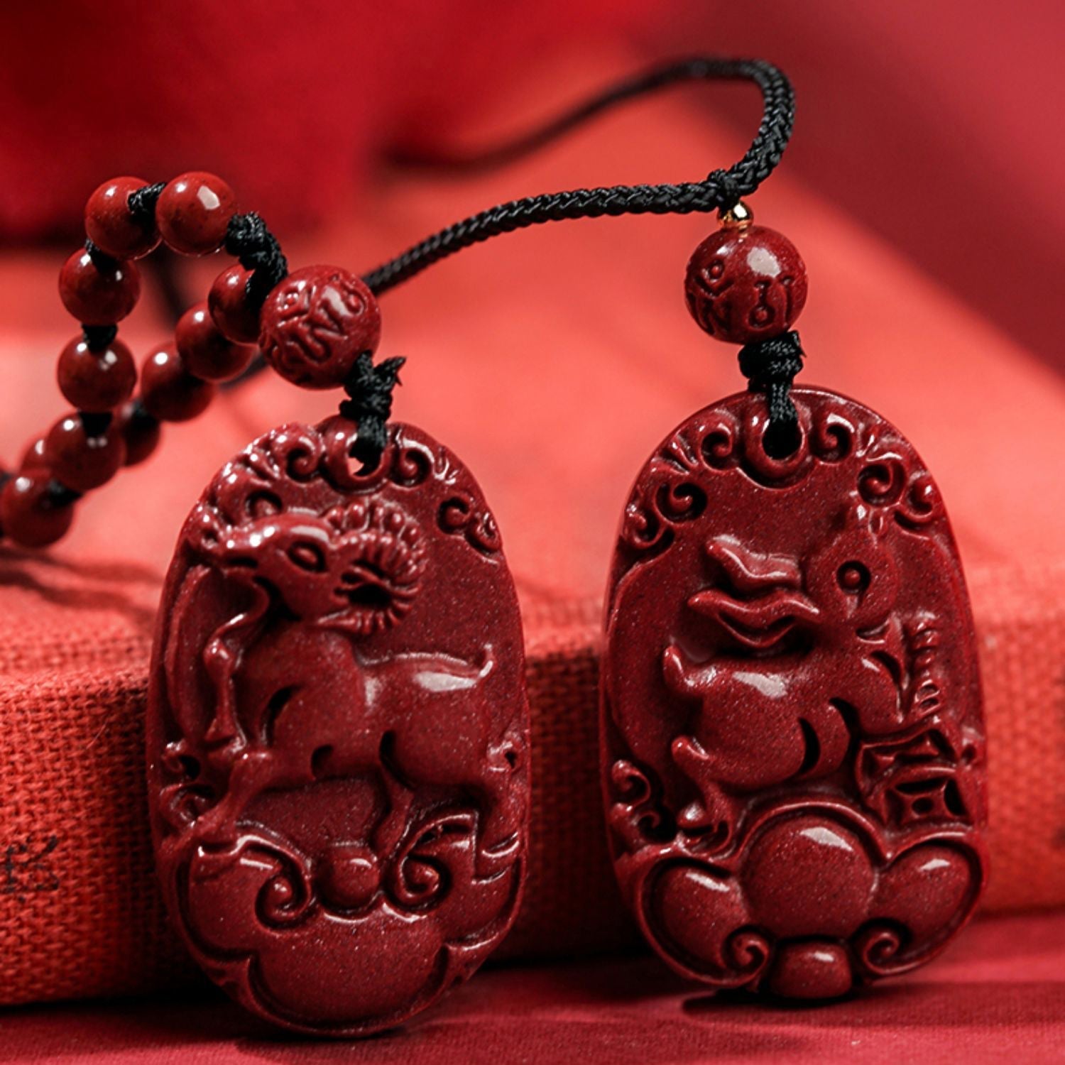 Cinnabar Zodiac Pendants