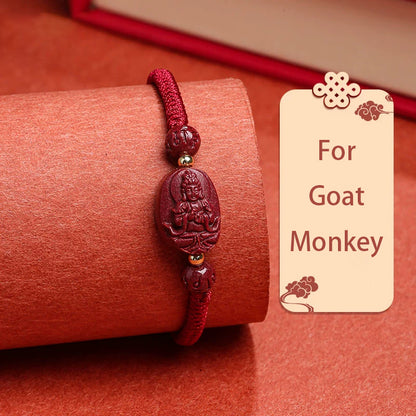 Red String Bracelet with Cinnabar Personal Deity – Prosperity, Love, Protection & Good Fortune