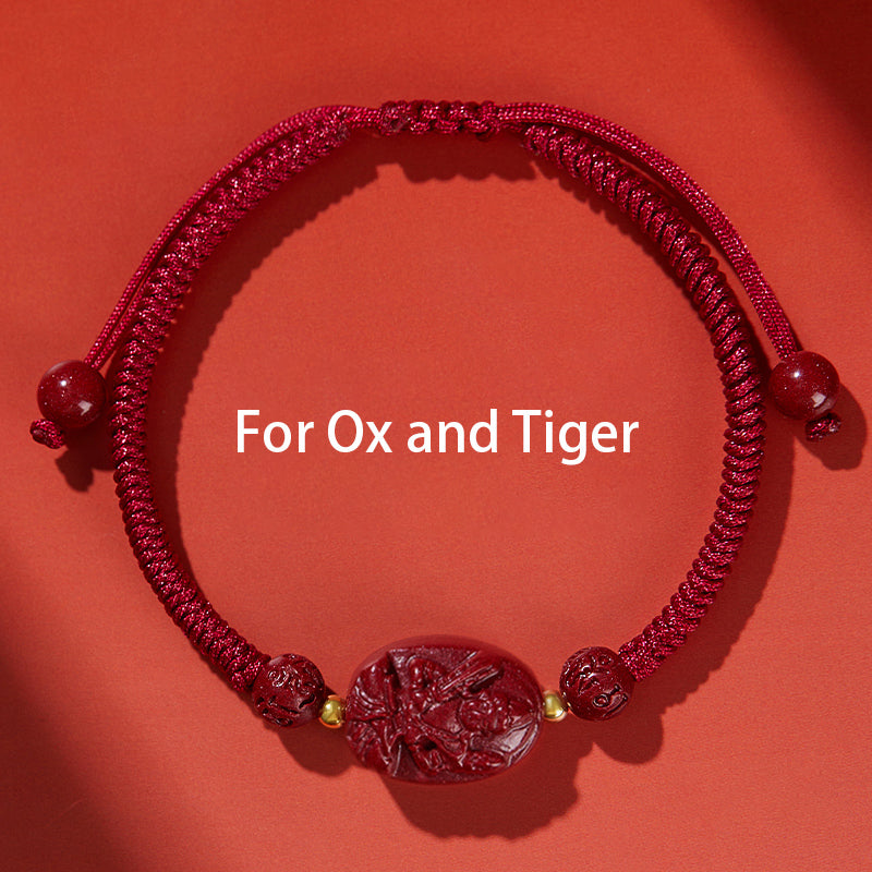 Red String Bracelet with Cinnabar Personal Deity – Prosperity, Love, Protection & Good Fortune