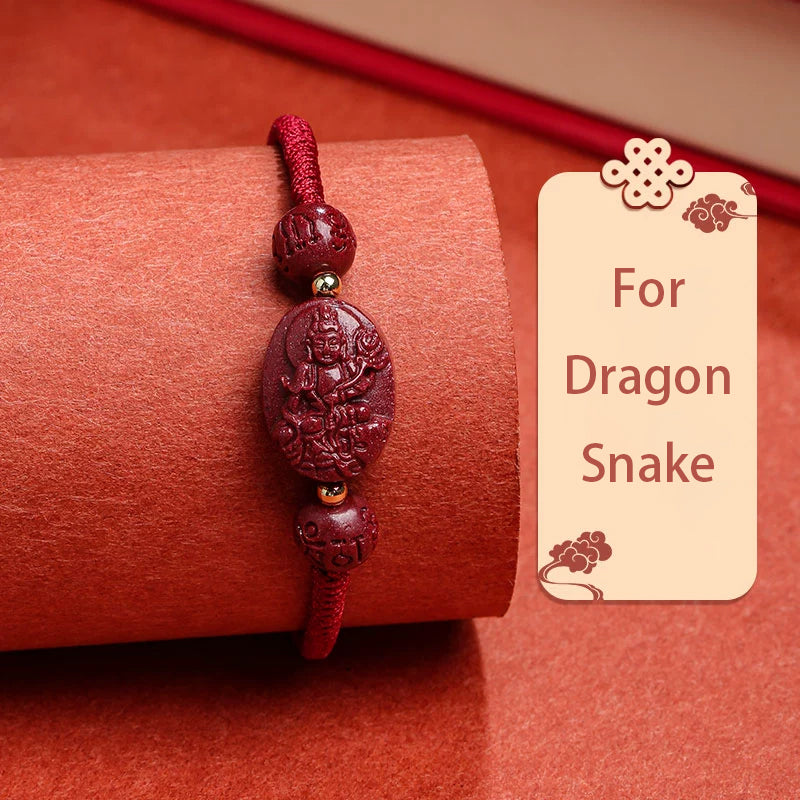 Red String Bracelet with Cinnabar Personal Deity – Prosperity, Love, Protection & Good Fortune