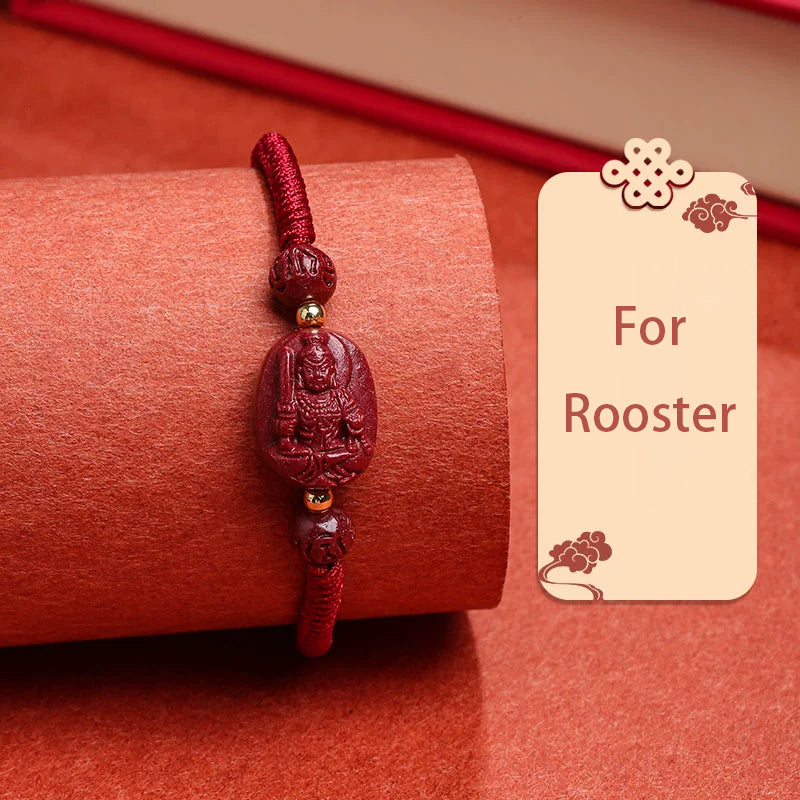 Red String Bracelet with Cinnabar Personal Deity – Prosperity, Love, Protection & Good Fortune