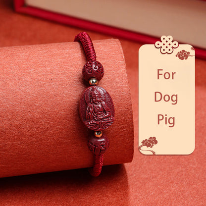 Red String Bracelet with Cinnabar Personal Deity – Prosperity, Love, Protection & Good Fortune