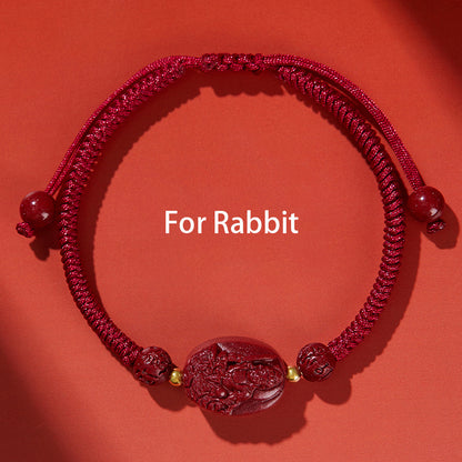 Red String Bracelet with Cinnabar Personal Deity – Prosperity, Love, Protection & Good Fortune