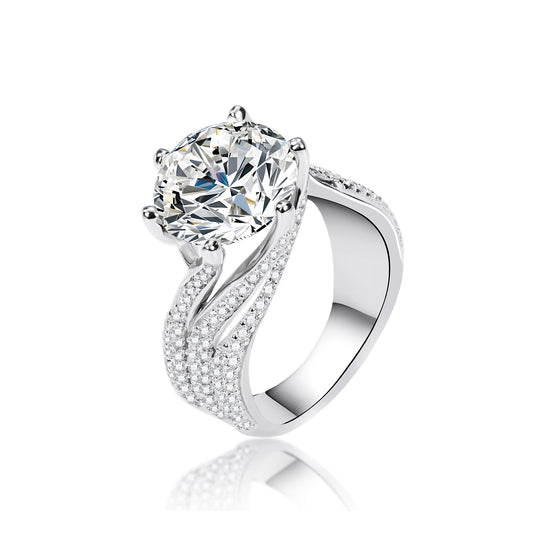 Radiant Elegance: 3CT Moissanite Luxury Engagement Ring in 925 Sterling Silver