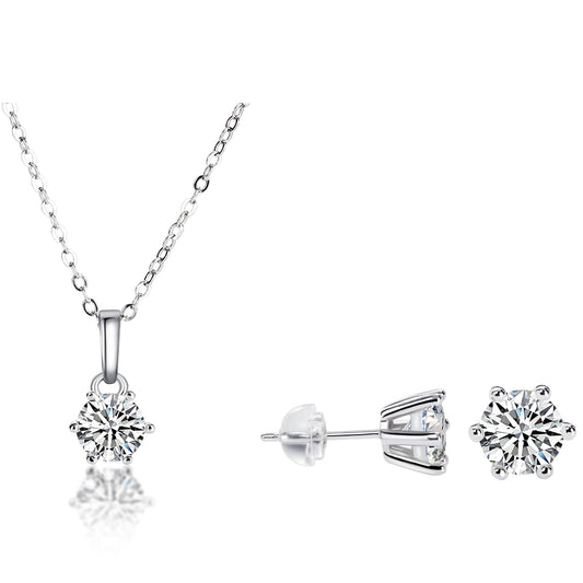 Timeless Elegance – 925 Sterling Silver Moissanite Jewelry Set