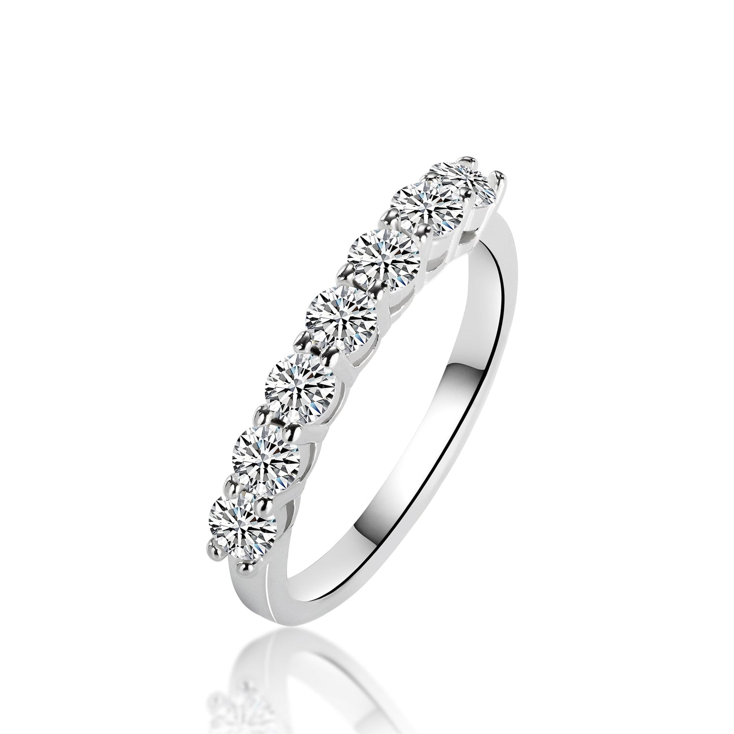 Radiant Perfection: 925 Sterling Silver Moissanite Eternity Ring