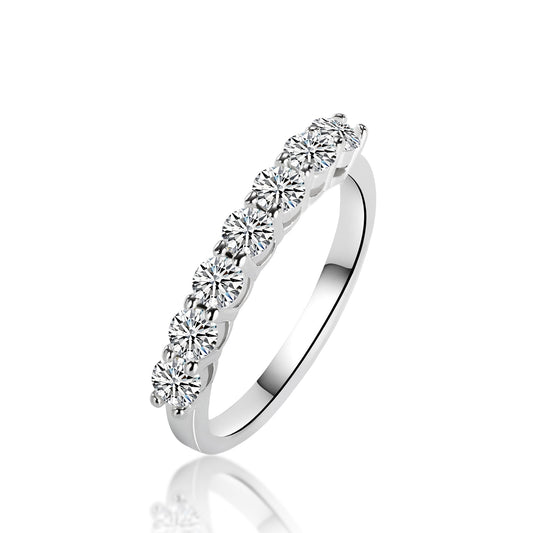 Radiant Perfection: 925 Sterling Silver Moissanite Eternity Ring