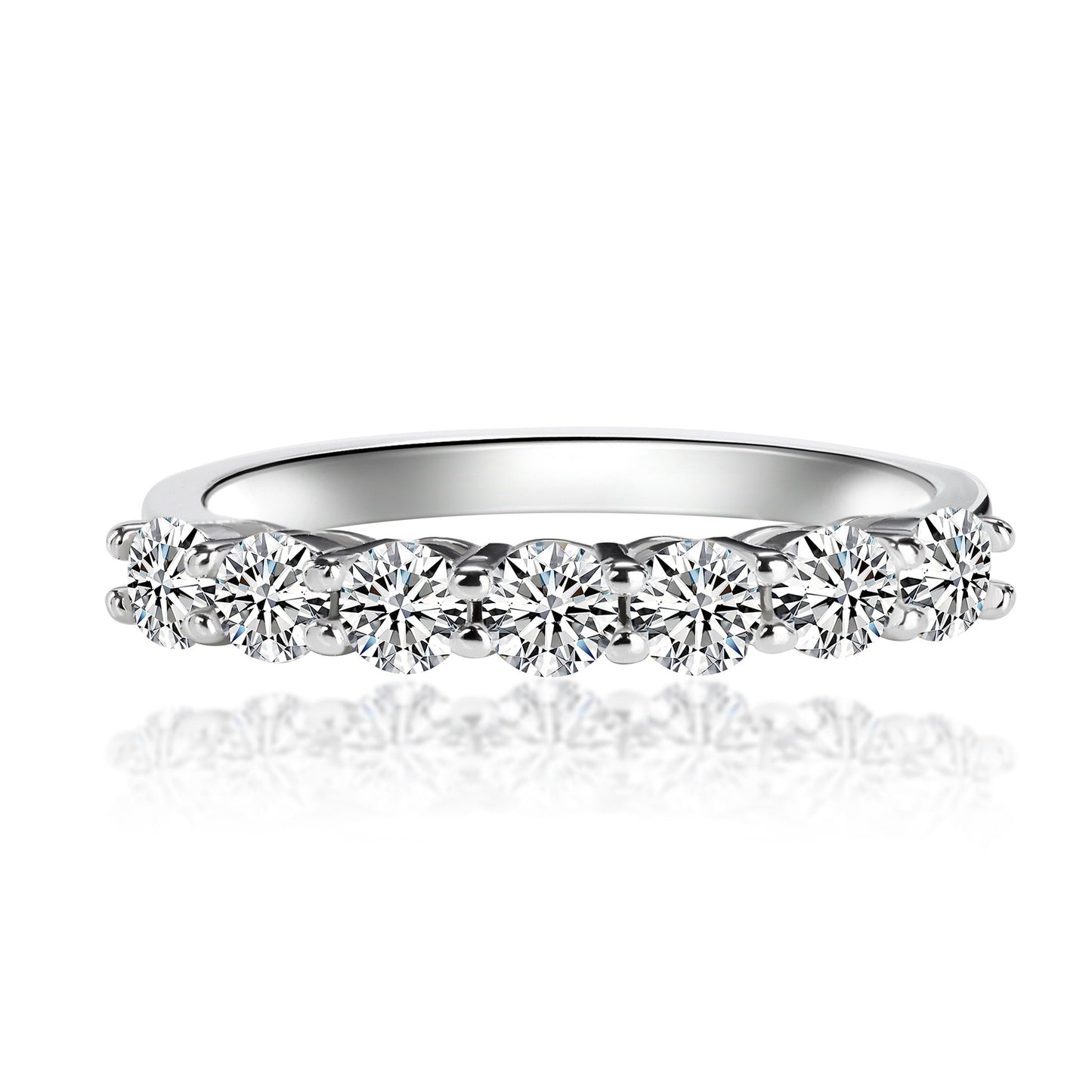 Radiant Perfection: 925 Sterling Silver Moissanite Eternity Ring