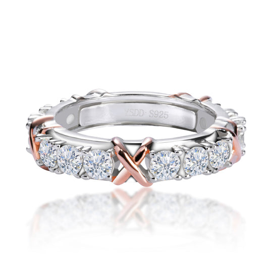 Radiant Stacking Moissanite Ring Band – Timeless Elegance in S925