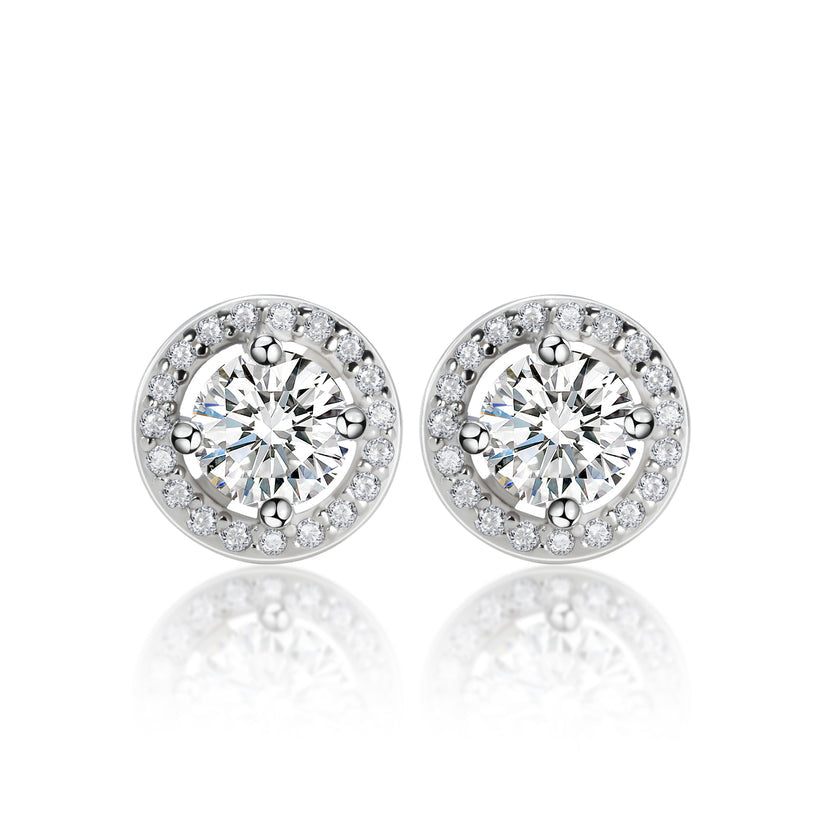 Halo of Brilliance – 925 Sterling Silver Moissanite Jewelry Set