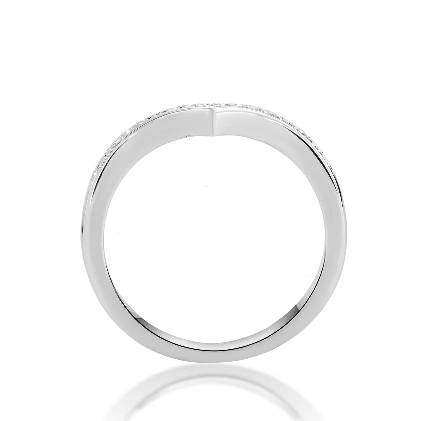 Sleek and Stylish: V-Shape 925 Sterling Silver Moissanite Ring