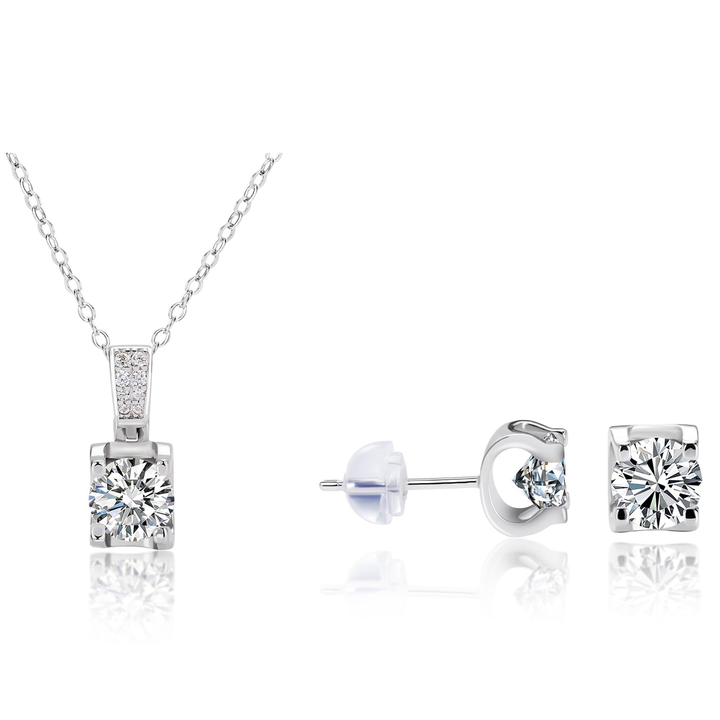 Modern Brilliance – 925 Sterling Silver Moissanite Jewelry Set