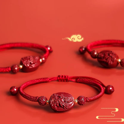 Red String Bracelet with Cinnabar Personal Deity – Prosperity, Love, Protection & Good Fortune