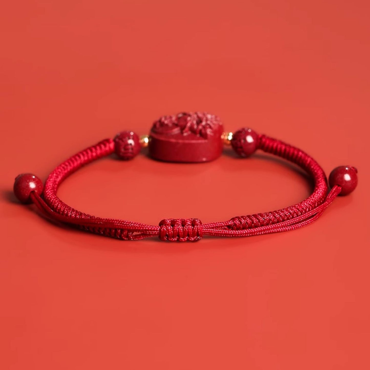 Red String Bracelet with Cinnabar Personal Deity – Prosperity, Love, Protection & Good Fortune