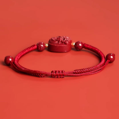 Red String Bracelet with Cinnabar Personal Deity – Prosperity, Love, Protection & Good Fortune