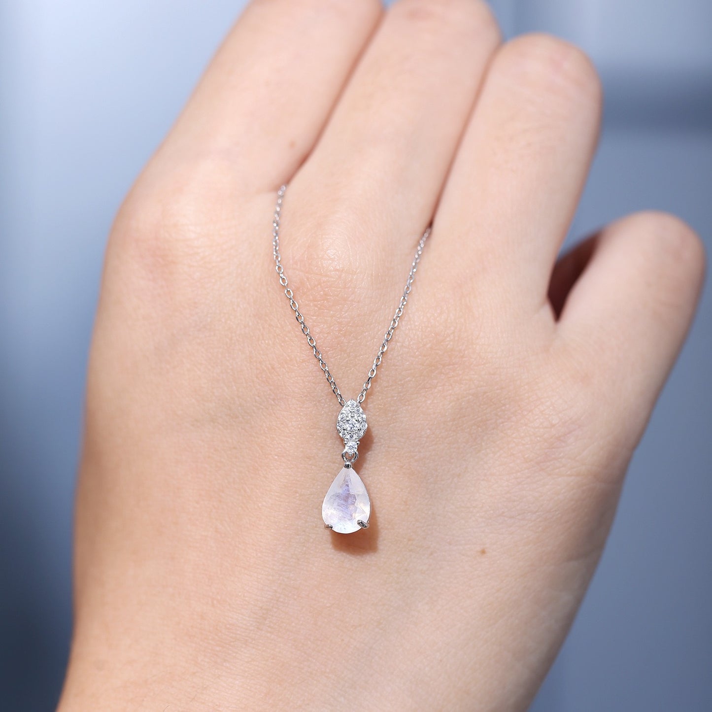 Timeless Elegance: 925 Sterling Silver Natural Gemstone Pendant Necklace