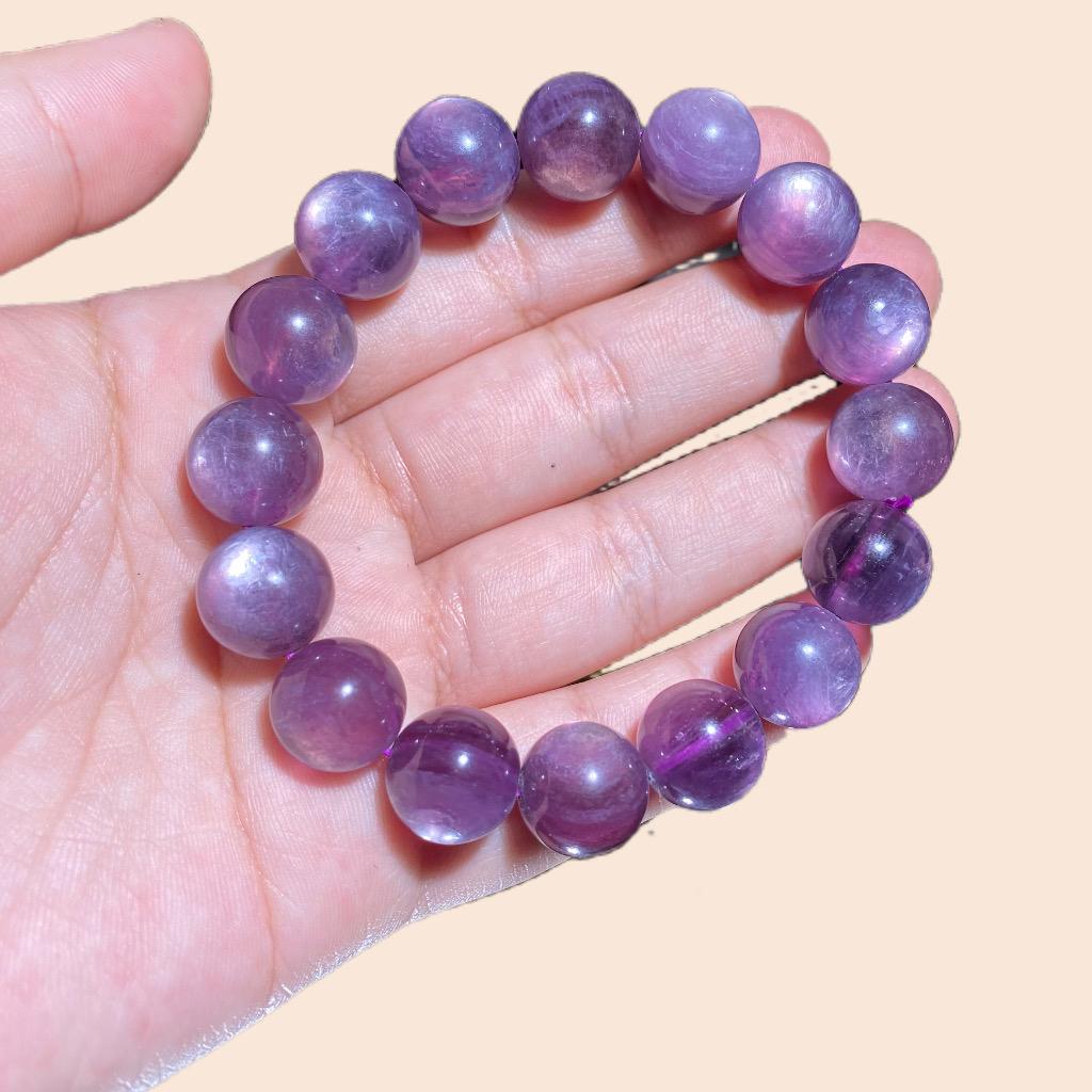 Purple Lepidolite Bracelet 13mm- Fashion&gift