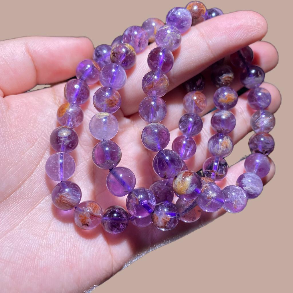 Purple Garden Quartz/ Amethyst Phantom Bracelet 9-10mm- Fashion & Gift