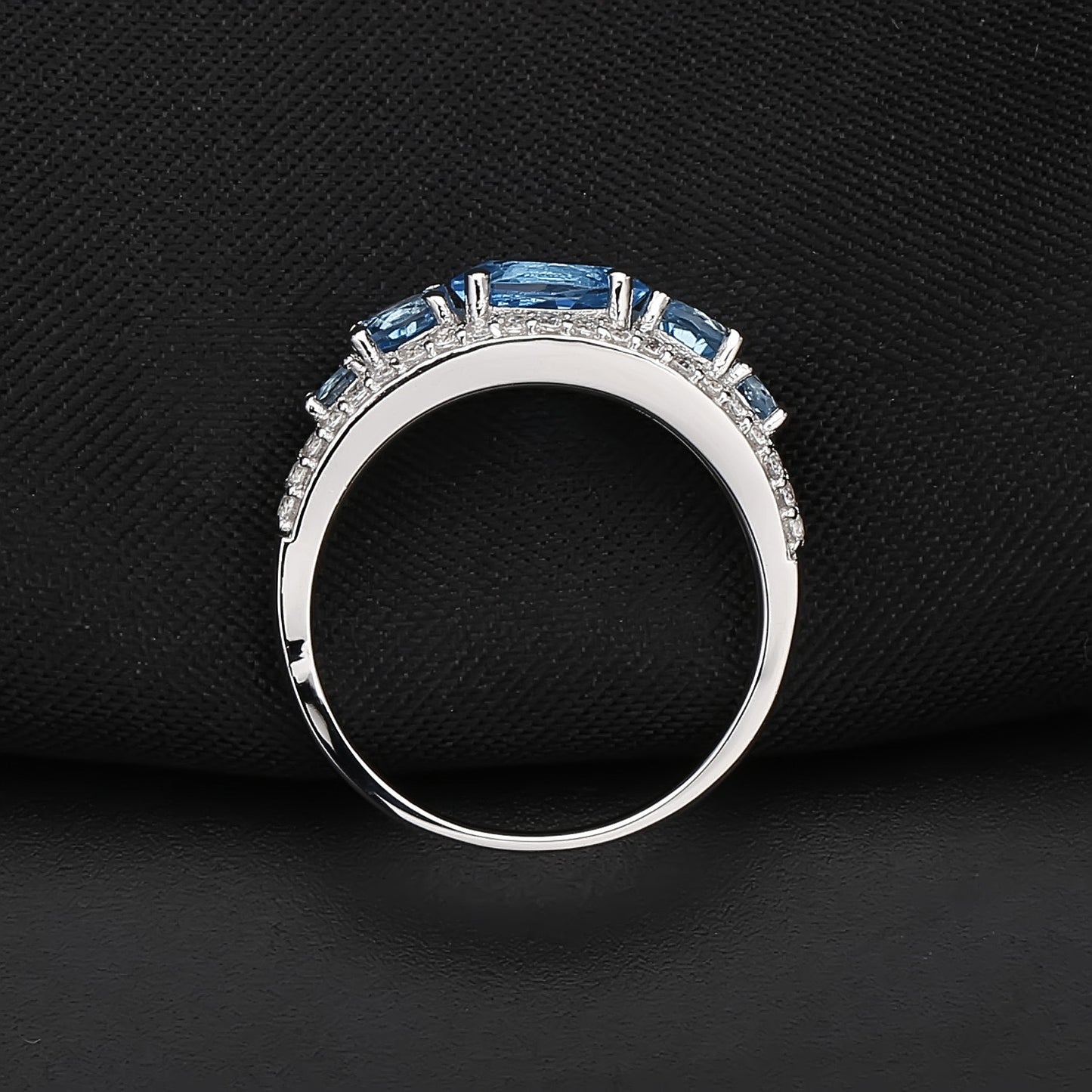 Timeless Elegance: 925 Sterling Silver Swiss Blue Topaz Ring