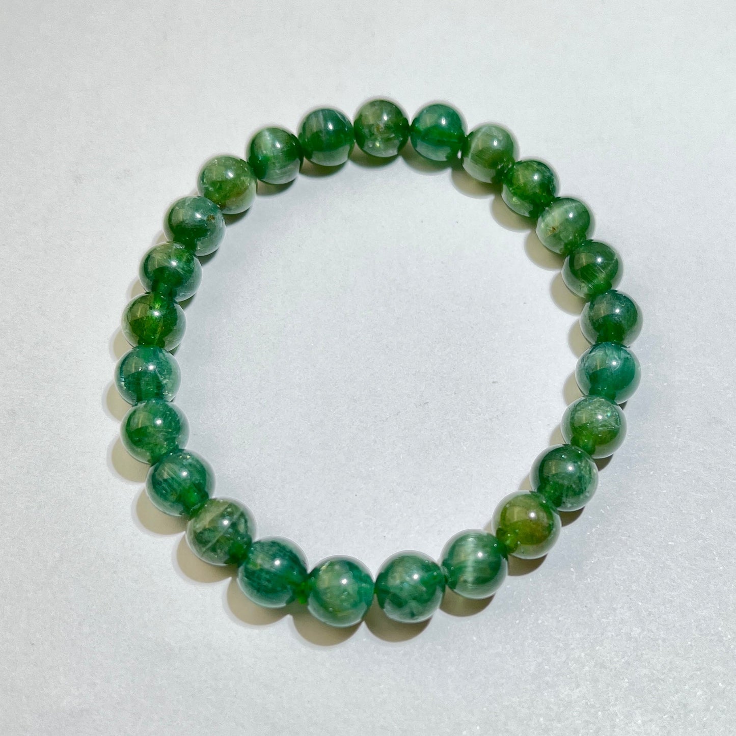 (Unique Christmas Gift) Crystal Jewelry Rare Green Kynite Bracelet 7mm Unisex Daily Gorgeous healing Stone