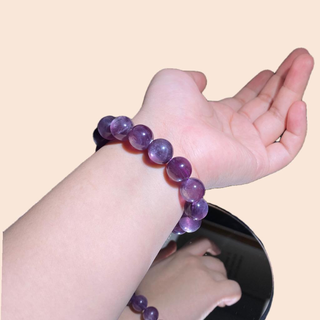 Purple Lepidolite Bracelet 13mm- Fashion&gift