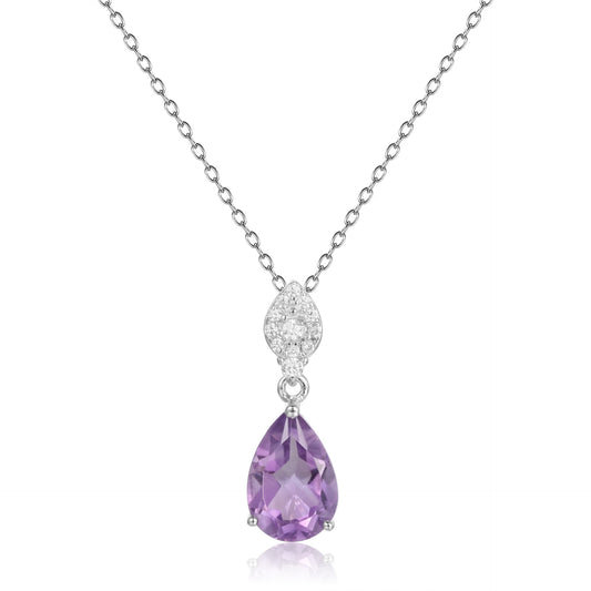 Timeless Elegance: 925 Sterling Silver Natural Gemstone Pendant Necklace