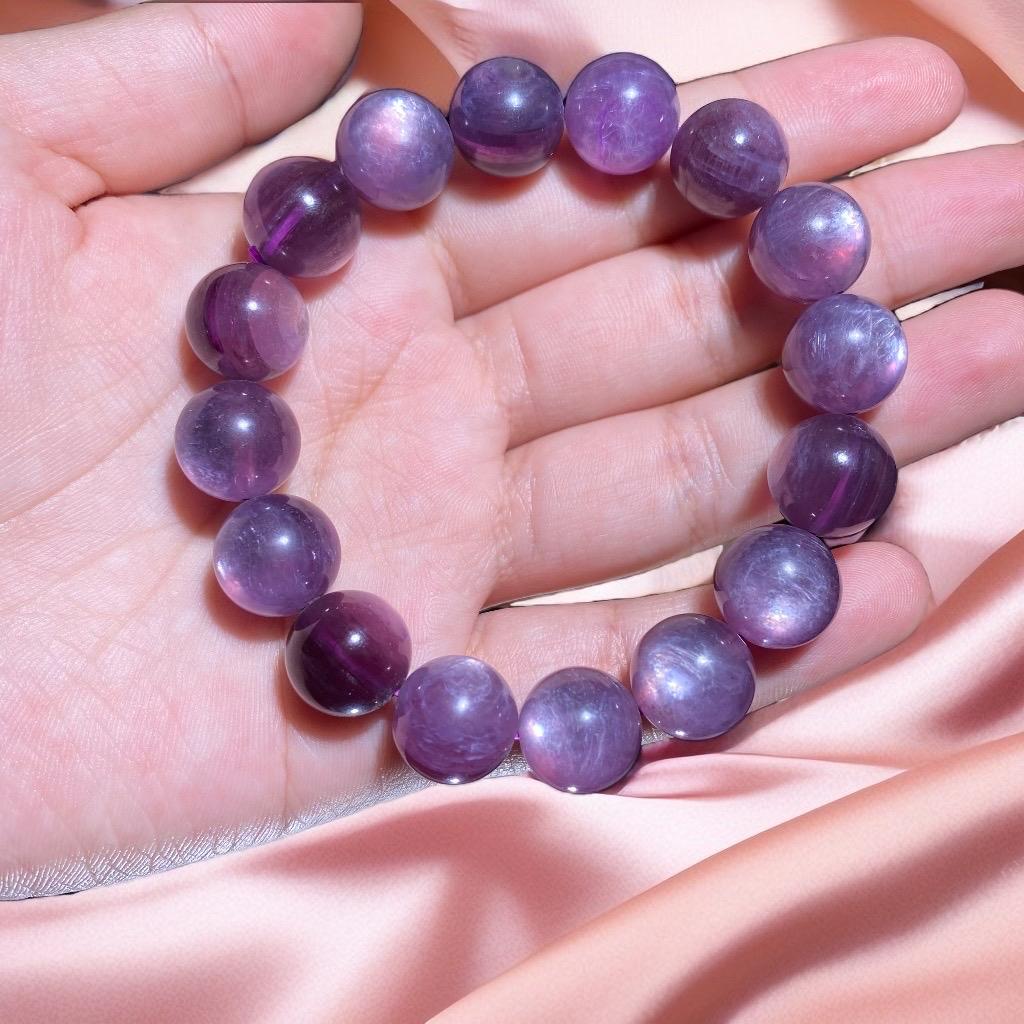 Purple Lepidolite Bracelet 13mm- Fashion&gift