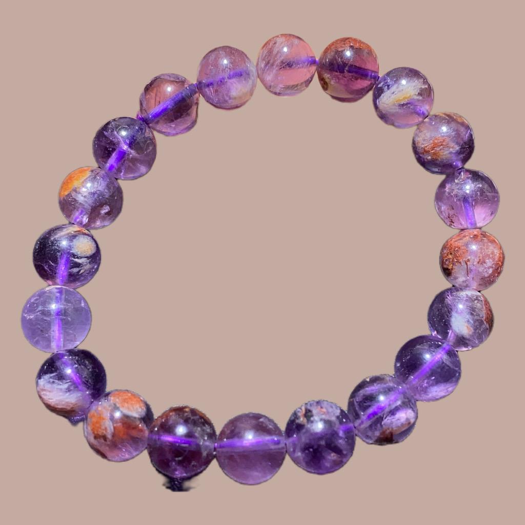 Purple Garden Quartz/ Amethyst Phantom Bracelet 9-10mm- Fashion & Gift