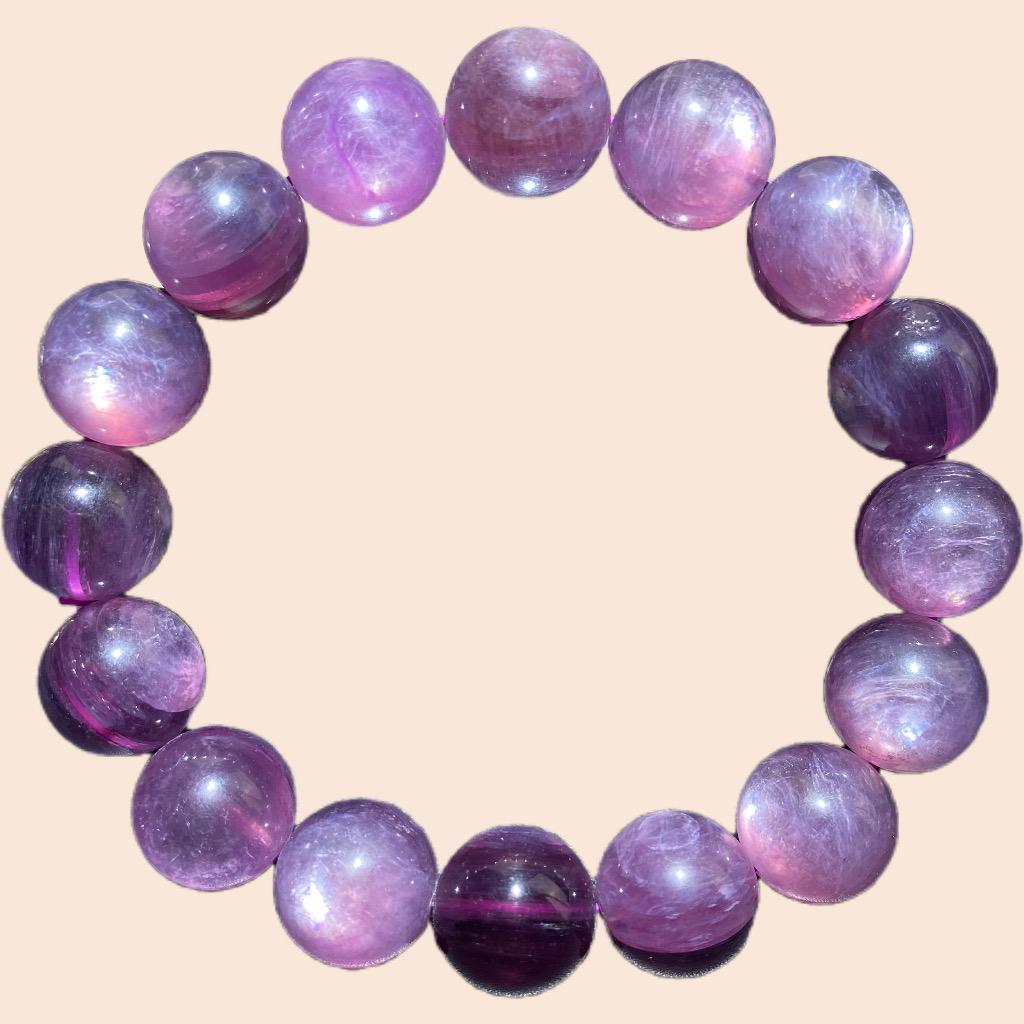 Purple Lepidolite Bracelet 13mm- Fashion&gift