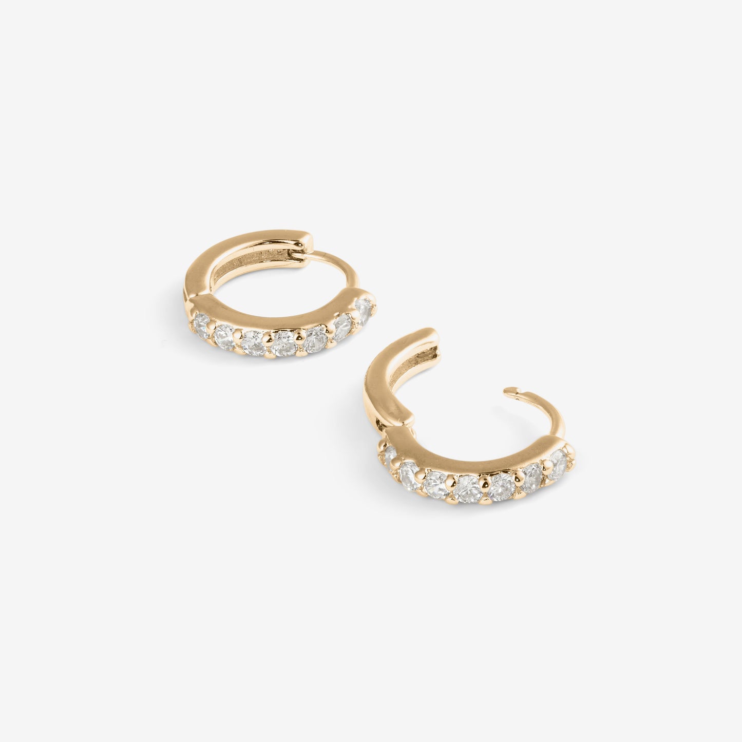 STONE MINI HOOPS Gold