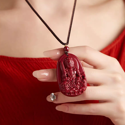 Pendentifs authentiques Bouddha gardien du zodiaque en cinabre – Élégance et protection spirituelles