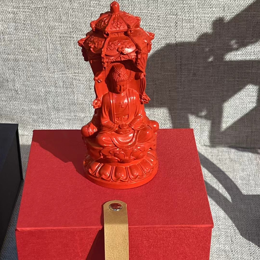 Custom Cinnabar Buddha Statue Sculptures – Handcrafted Spiritual Art with Elegance and Symbolism