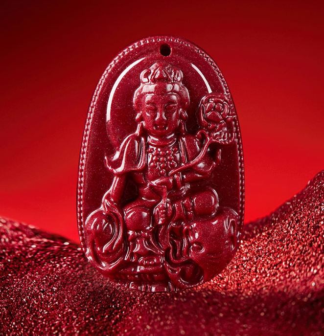 Authentic Cinnabar Zodiac Guardian Buddha Pendants – Spiritual Elegance and Protection