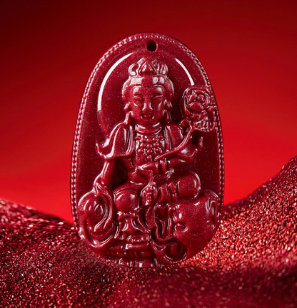 Pendentifs authentiques Bouddha gardien du zodiaque en cinabre – Élégance et protection spirituelles