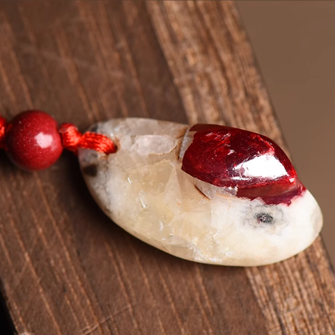 Natural Cinnabar Stone Pendant – Genuine Raw Crystal Jewelry for Healing, Energy, and Style