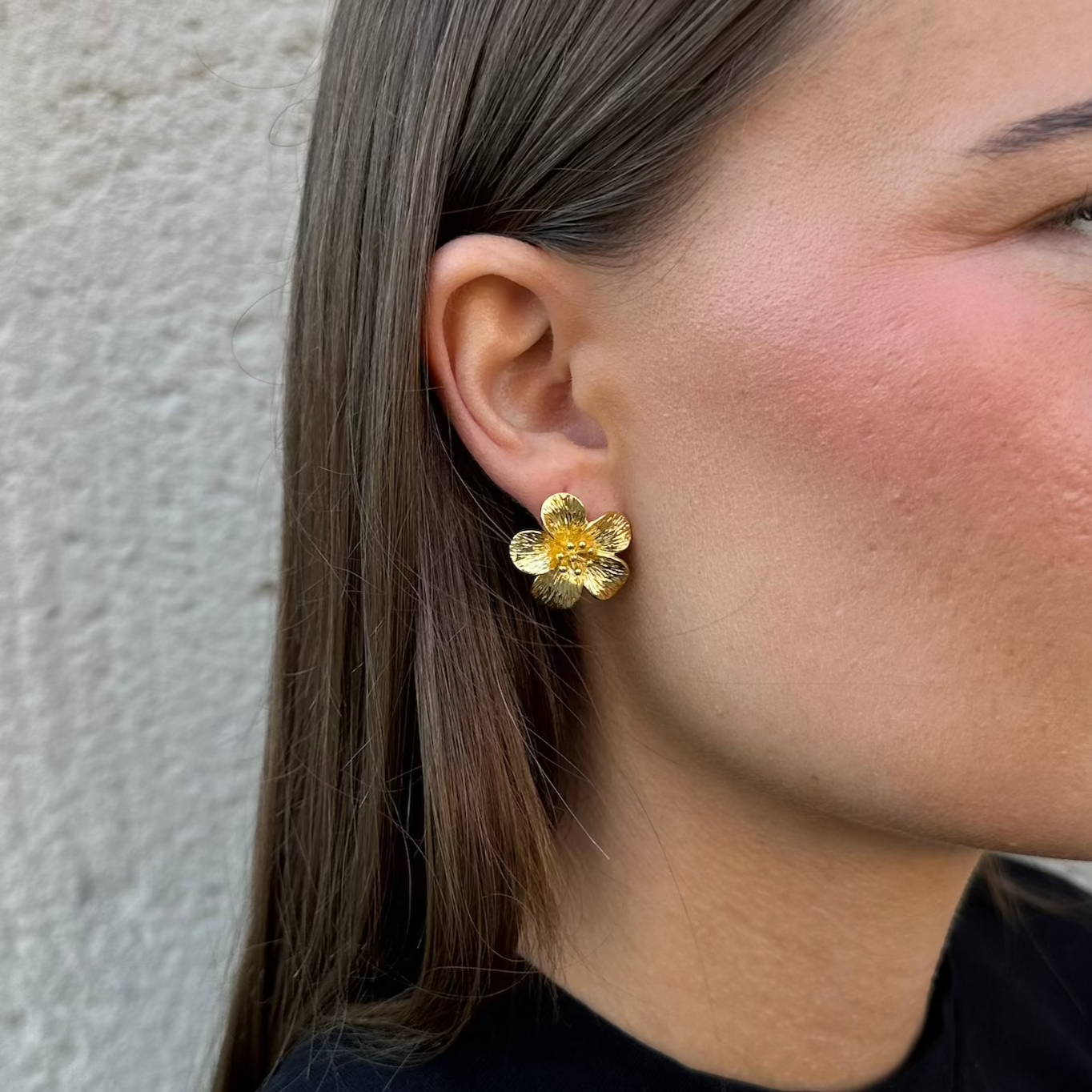 MIDI FLOWER EARRINGS Gold