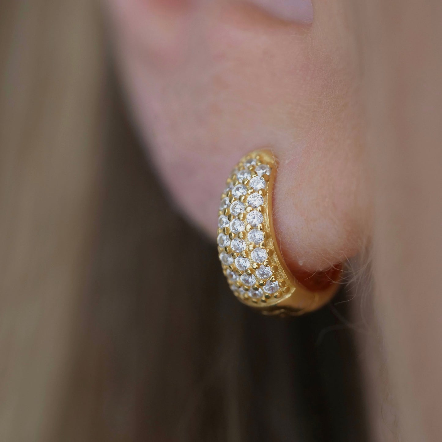 MINI PAVÉ EARRINGS Gold