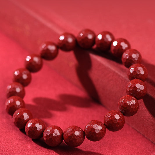 Faceted Cinnabar Bracelet – Purple Gold Cinnabar for Elegance and Energy