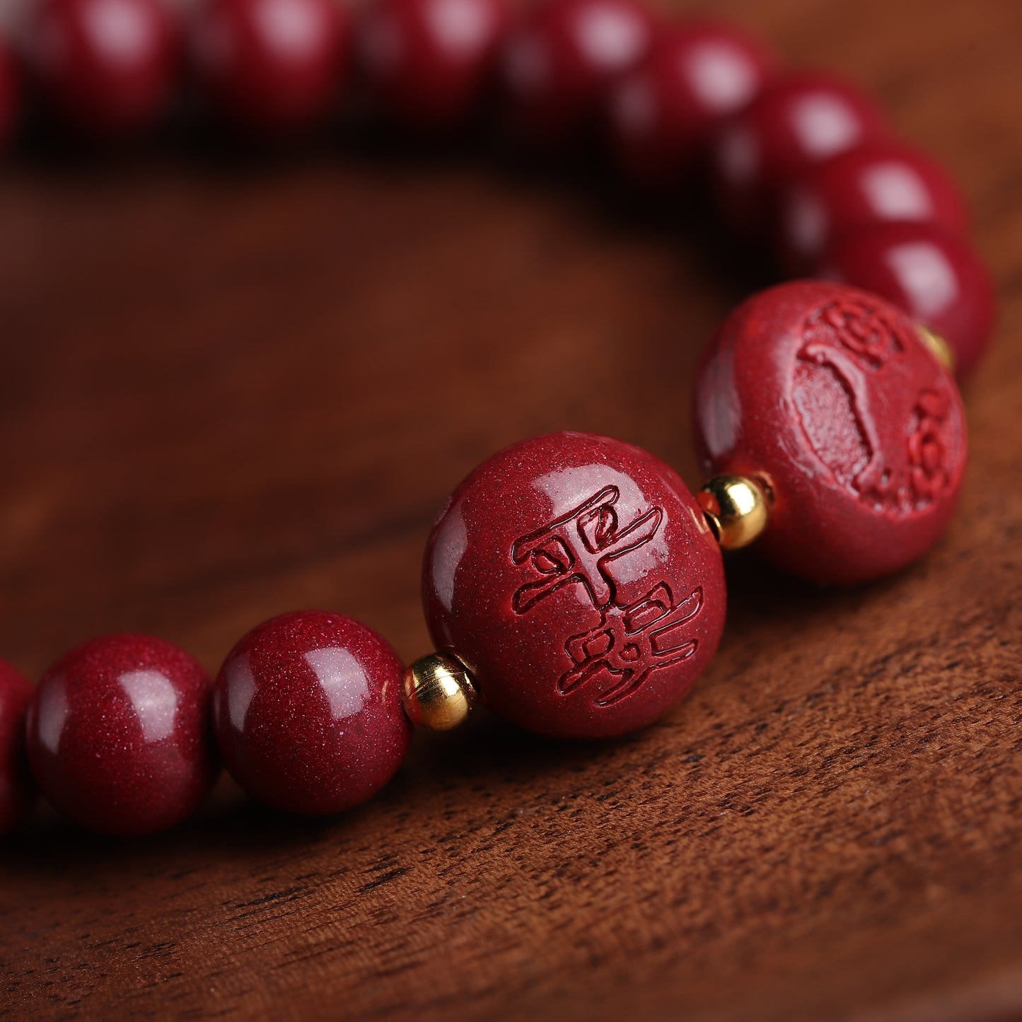 Red Cinnabar Bracelet with Zodiac Charms and Gold Beads – Luck & Protection