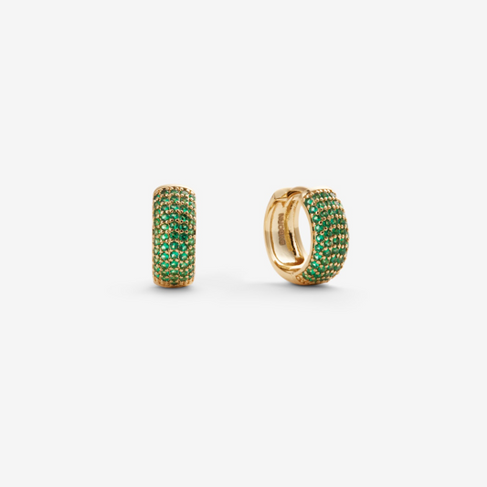 GREEN PAVÉ EARRINGS Gold