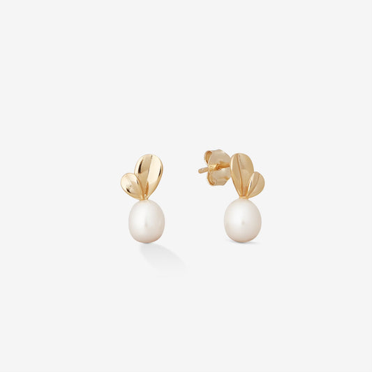 PEARL LEAF EARRINGS Gold