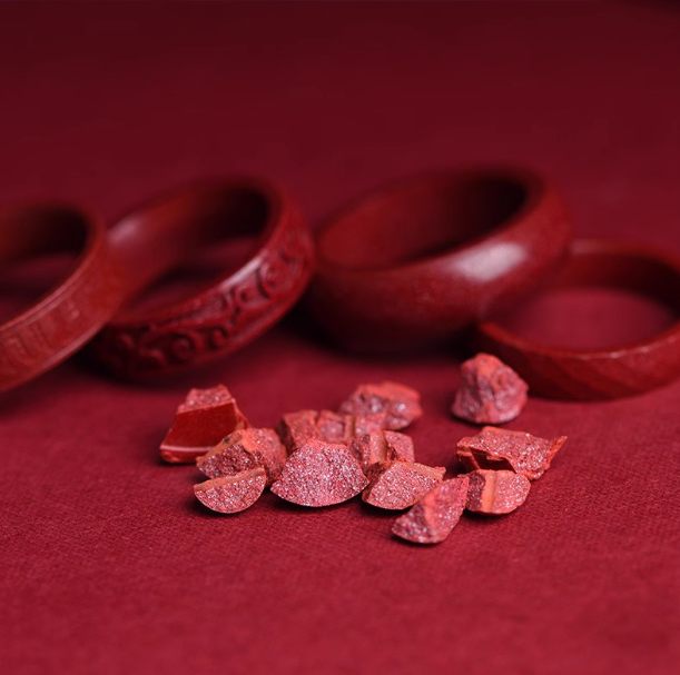 Faceted Cinnabar Ring – Elegant Design for Luck, Harmony, and Blessings