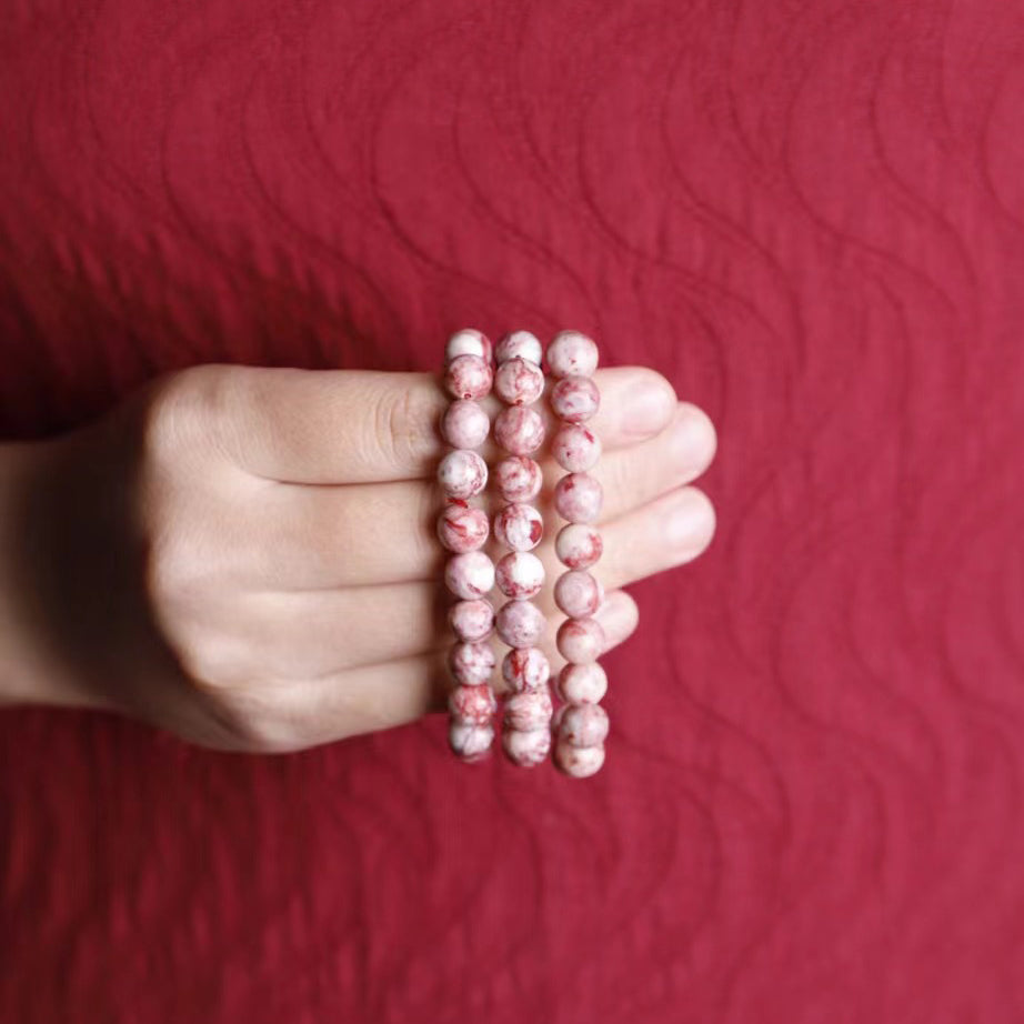 Natural Cinnabar Stone Bracelet - Genuine Handcrafted Beads for Energy, Healing, and Style