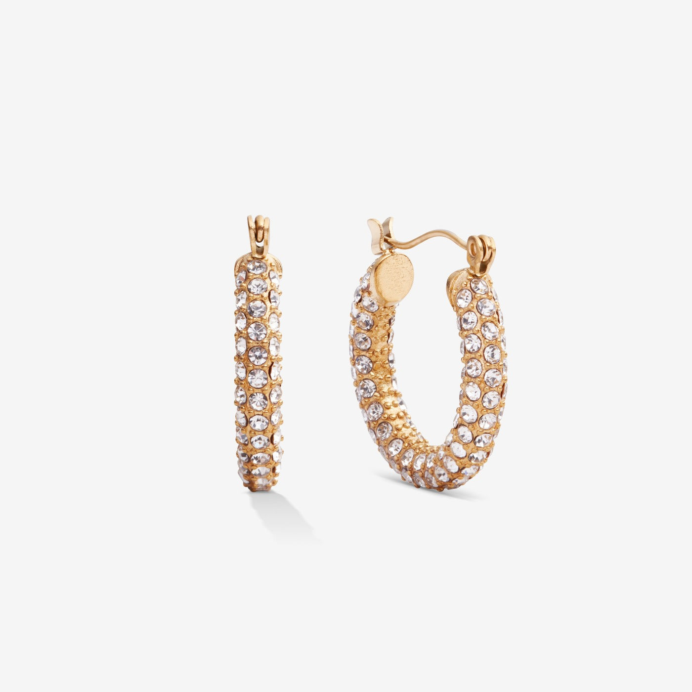 MIDI PAVÉ EARRINGS Gold