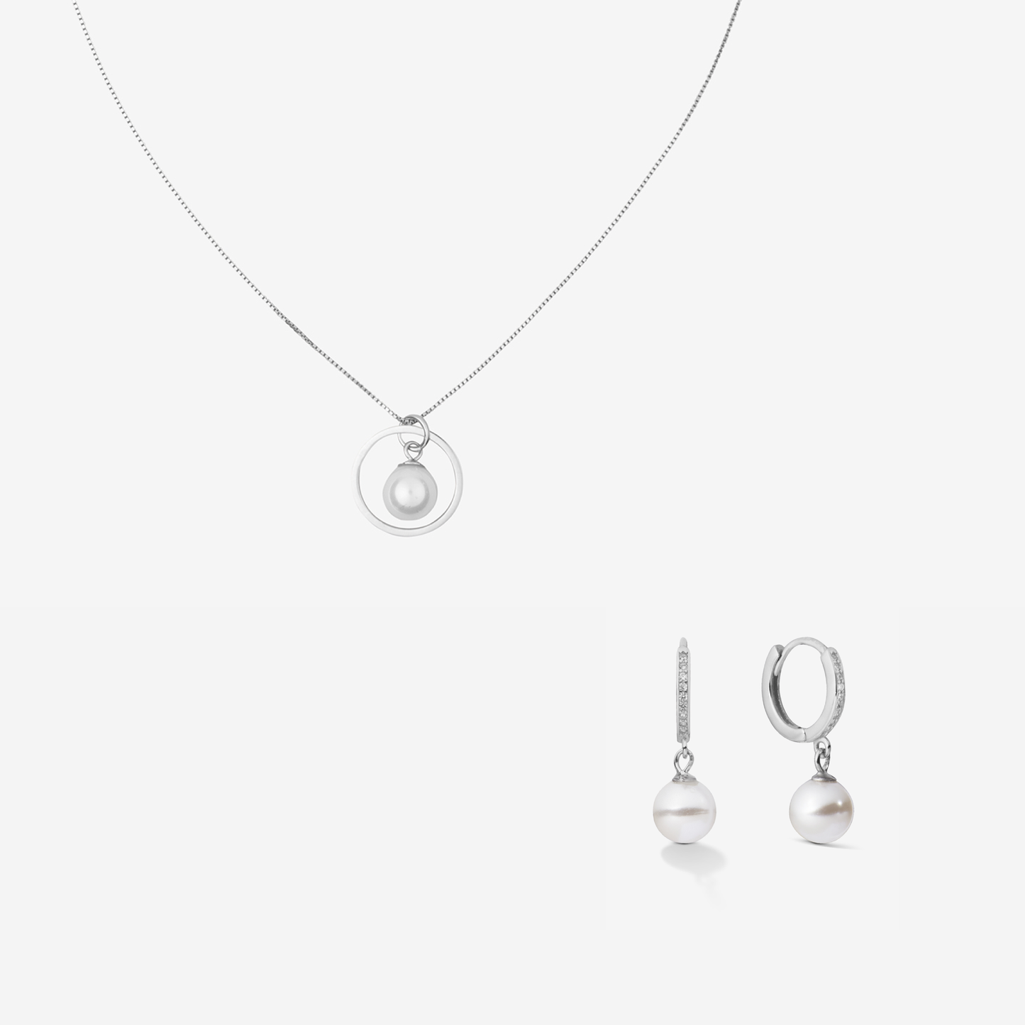 PEARL DROP SET Silver