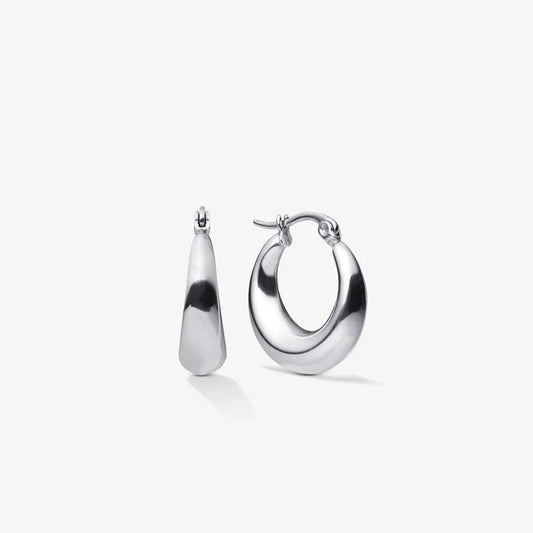 SLEEK HOOPS EARRINGS Silver