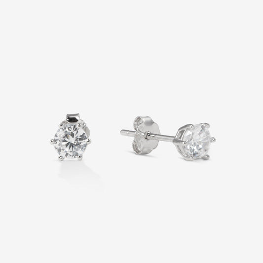 STUD EARRINGS Silver 6 mm