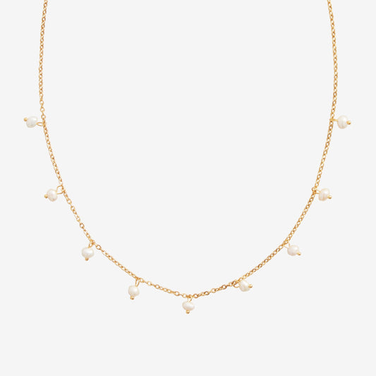 THIN PEARL NECKLACE Gold